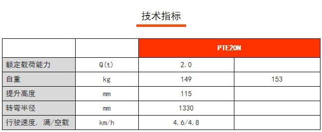 PTE 20N步駕式電動搬運車，諾力電動搬運車
